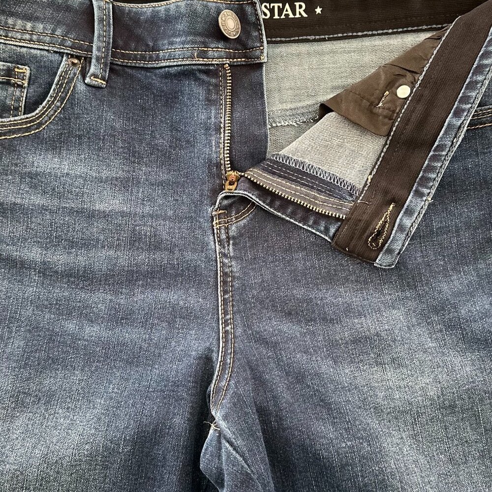 American Star Dark Wash Stretch Straight Leg Jeans Women’s Size 16 - Picture 4 of 8